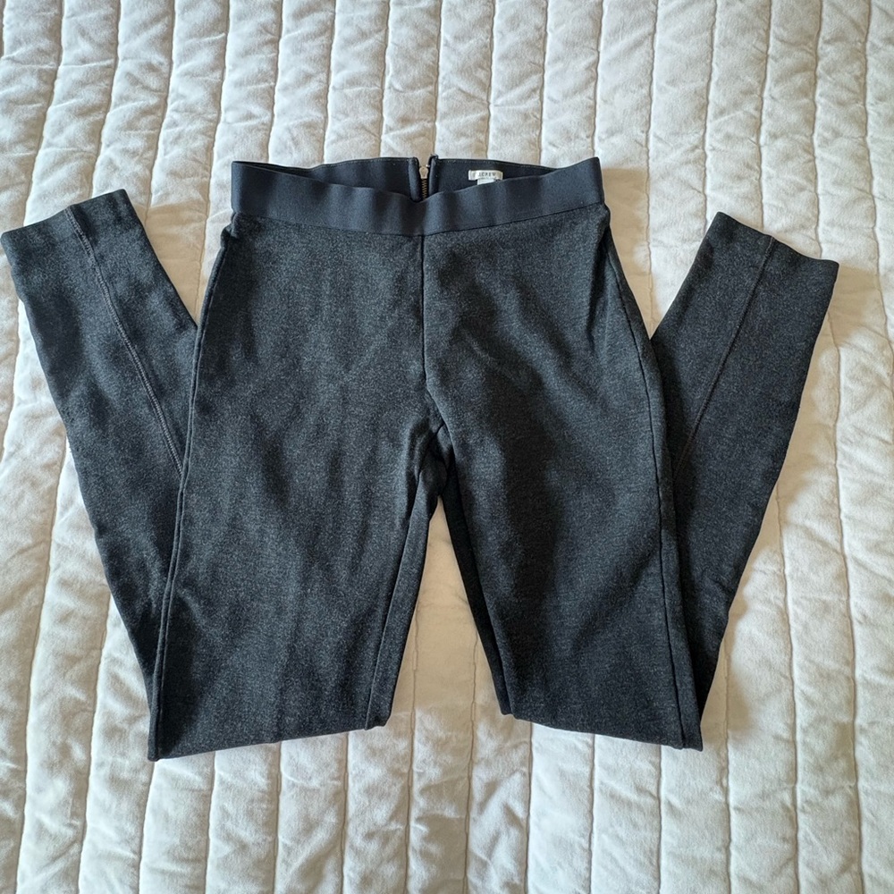 J. Crew Gray Charcoal Zip Stretch Ponte Leggings Size 2R